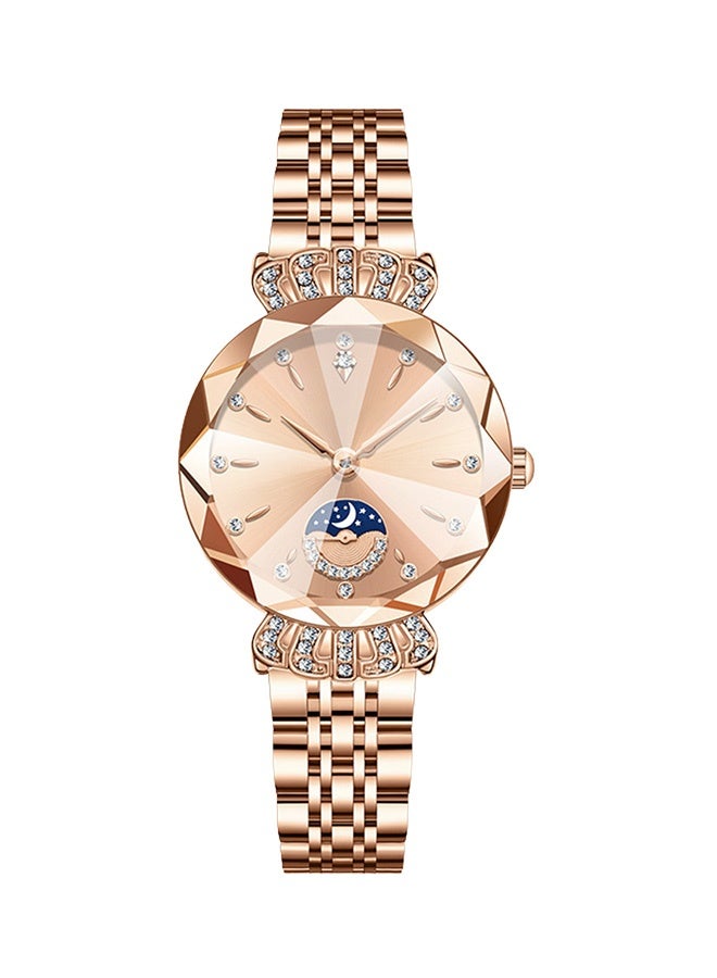 Labaoli Women's classic style wristwatch, women's stainless steel round dial mechanical watch, fashionable women's watch - Image 1