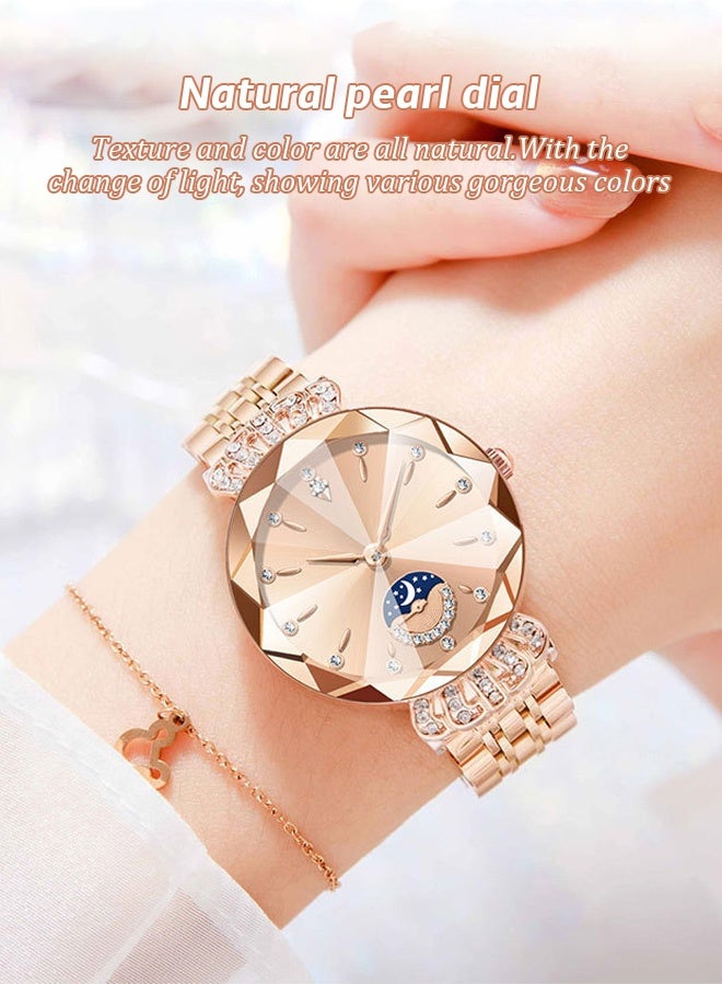 Labaoli Women's classic style wristwatch, women's stainless steel round dial mechanical watch, fashionable women's watch - Image 2