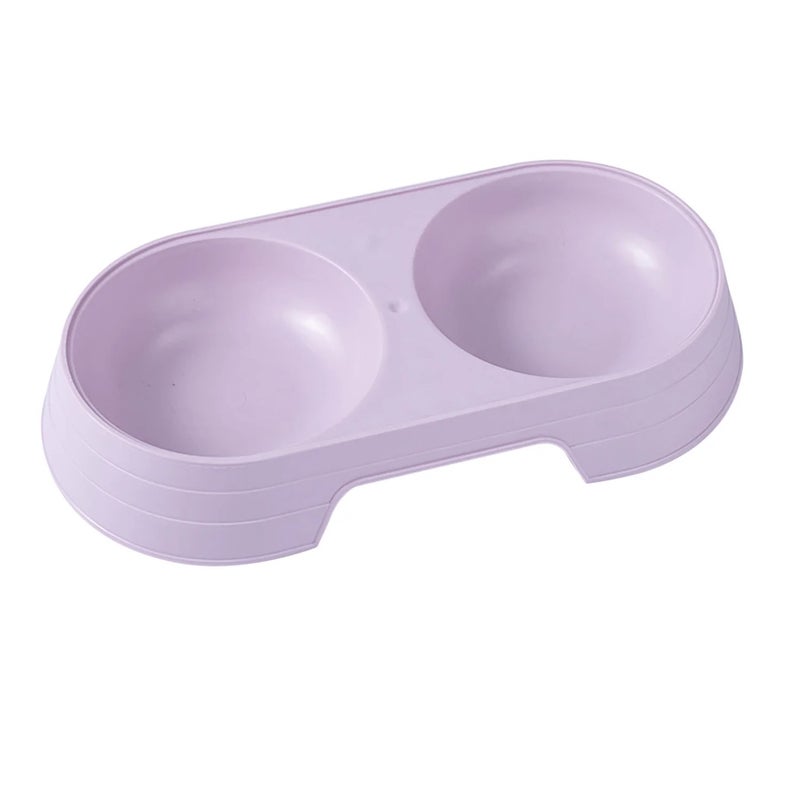 طبق بلاستيكي صغير للحيوانات الاليفة  (٢ فتحة للطعام و المياة) - بنفسجي - Image 1