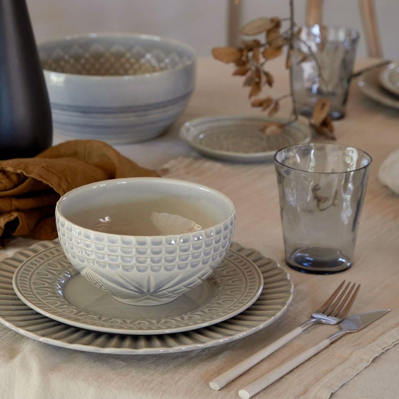 Costa Nova Ceramic Stoneware 20 oz Soup  Cereal Bowl  Cristal Collection Grey  Microwave  Dishwasher Safe Dinnerware  Food Safe Glazing  Restaurant Quality Tableware - Image 5