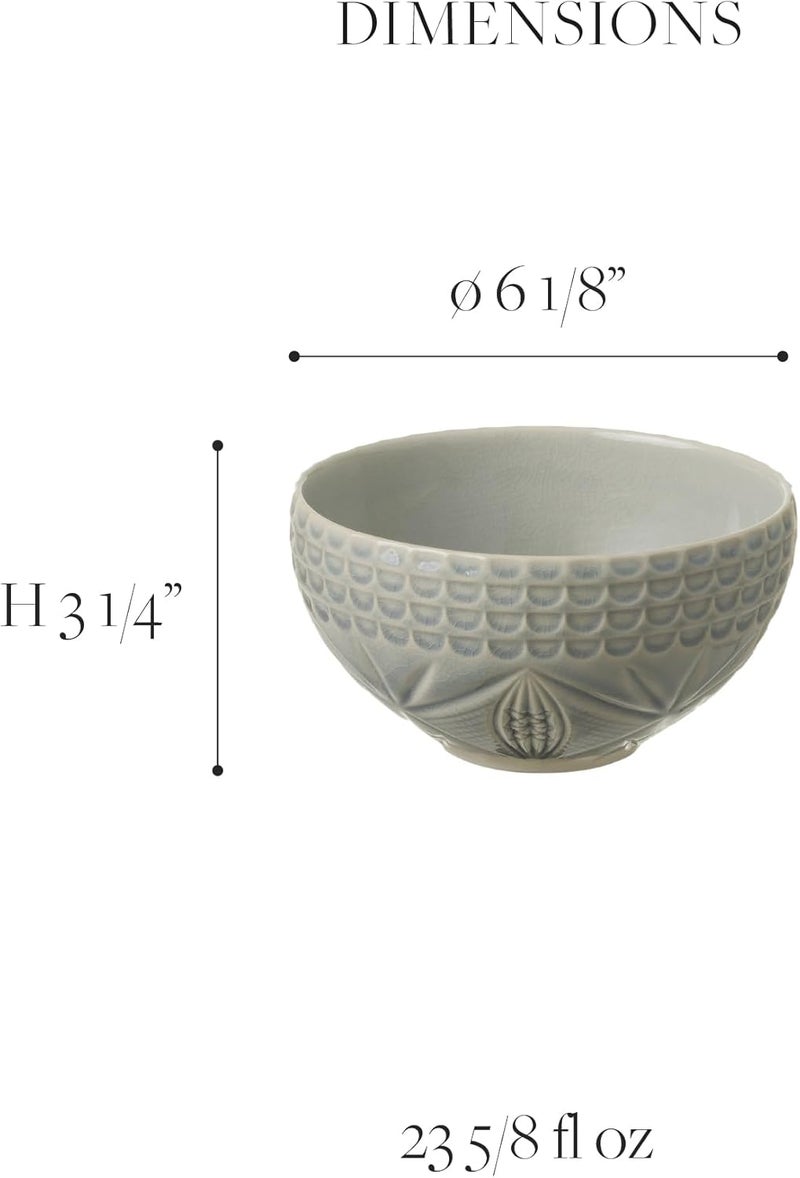 Costa Nova Ceramic Stoneware 20 oz Soup  Cereal Bowl  Cristal Collection Grey  Microwave  Dishwasher Safe Dinnerware  Food Safe Glazing  Restaurant Quality Tableware - Image 2