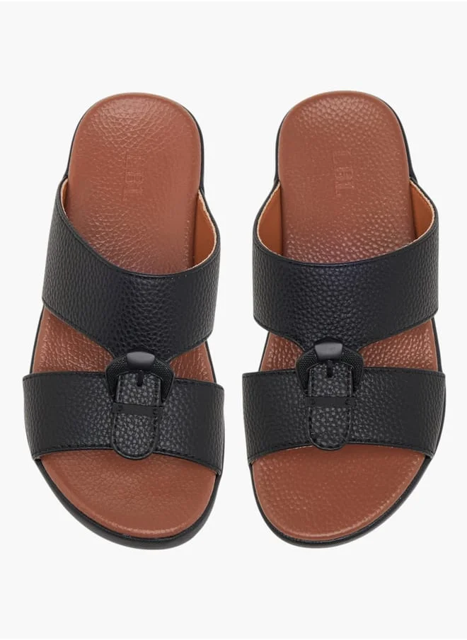 LBL by Shoexpress Boys Textured Slip-On Arabic Sandals with Buckle Accent