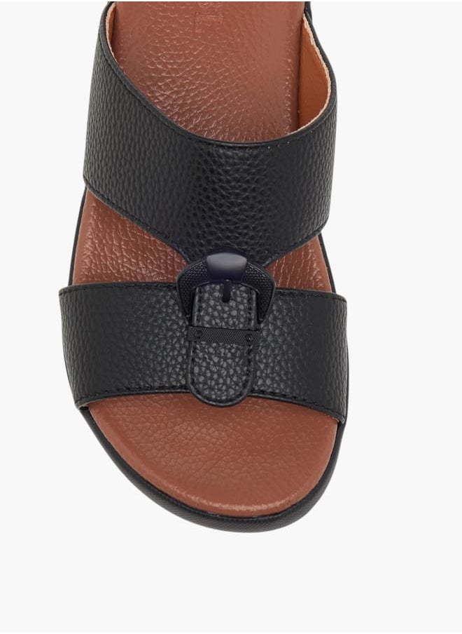 LBL by Shoexpress Boys Textured Slip-On Arabic Sandals with Buckle Accent  - Image 3