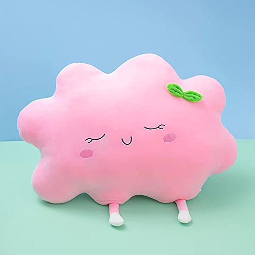 Peach Cuddle Cloud Shaped Velvet Cushion (16x16 inch, Pink) - Image 1