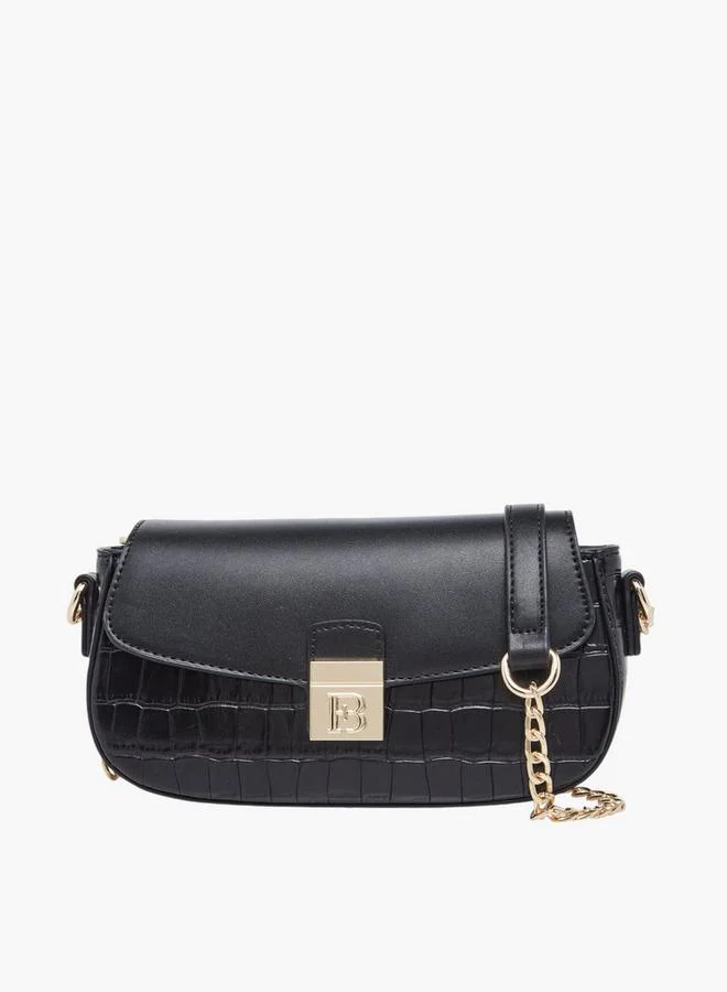Flora Bella By Shoexpress Textured Crossbody Bag with Chain Strap