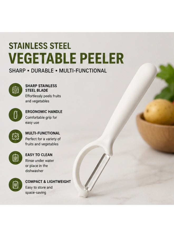 Professional Stainless Steel Vegetable & Fruit Peeler – Multi-Purpose Vertical Kitchen Peeler with Sharp Blade for Potatoes, Carrots, Cucumbers & Fruits - Image 1