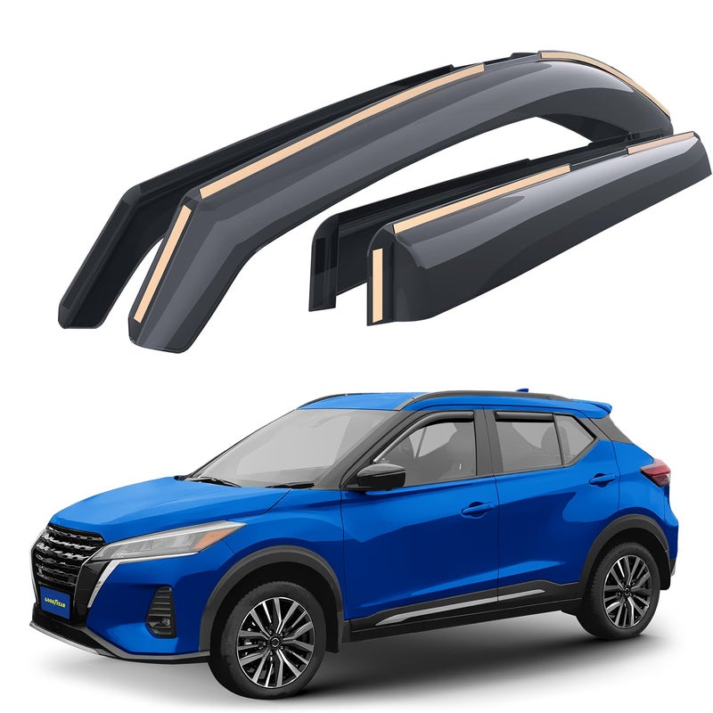 Goodyear Shatterproof inChannel Window Deflectors for Nissan Kicks 20182024 Rain Guards Window Visors for Cars Vent Deflector Car Accessories 4 pcs  GY007847