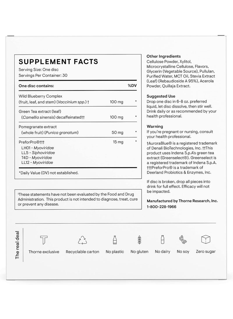 Thorne - Prebiotic + Pomegranate Berry Dietary Supplement - 30 Nutrient Discs - Image 1