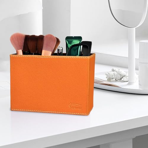 Fosinz Pen Pencil Holder Cup Container PU Leather Desk Organizer Stand Decor Brush Scissor Decoration Office Home School - Image 5