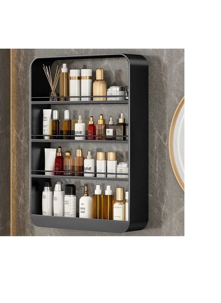BAIG Bathroom Organizer Shelves Rack Wall Mounted Storage Box Toiletries Cosmetic Storage Rack Kitchen Seasoning Bottle Storage Shelf black  - Image 3