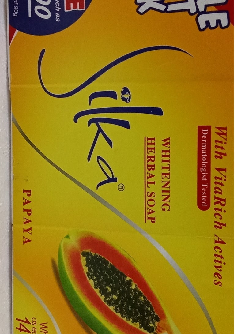 Silka Cica Papaya Whitening Soap 3×1 90g  - Image 2