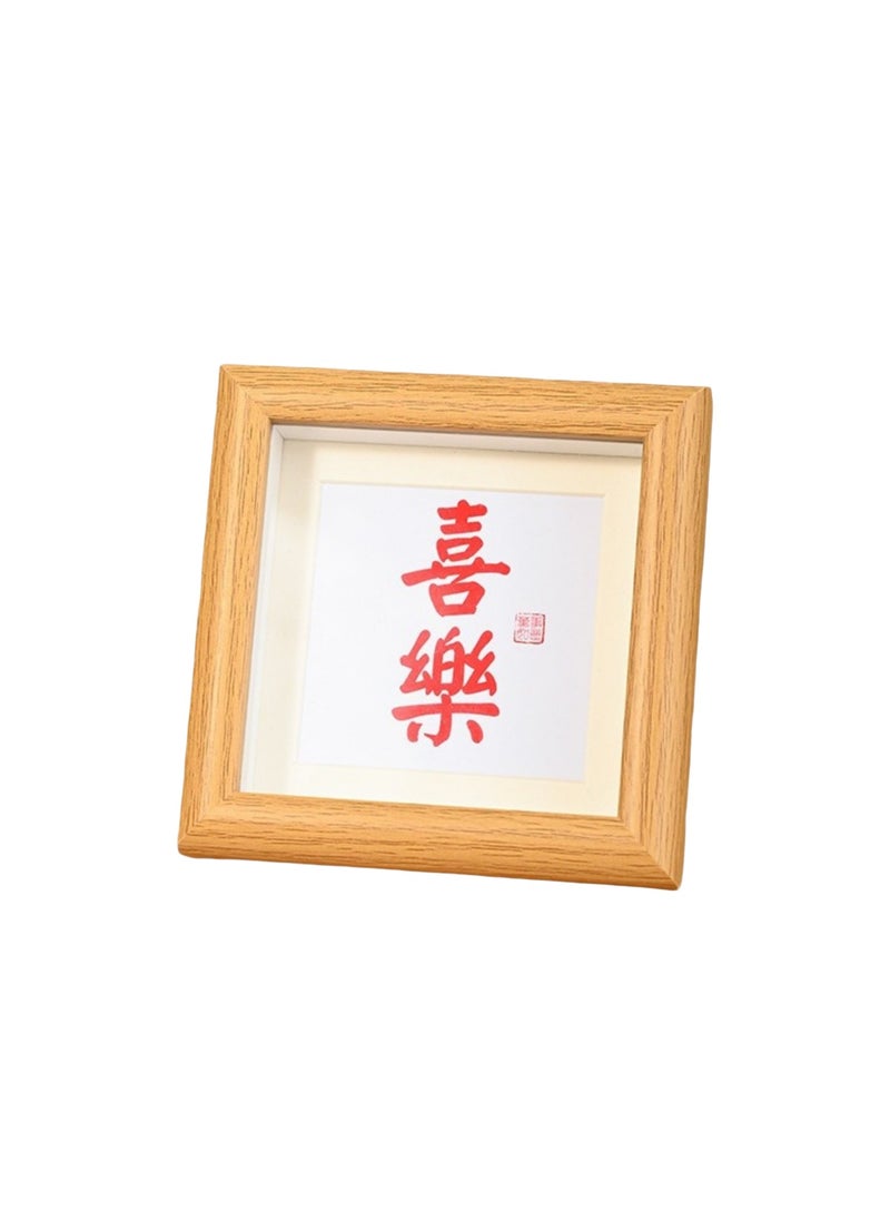 JiFENG 4 inch Photo Frames Square Wood Picture Frame Desktop Top Display Frame Picture Frames  - Image 1