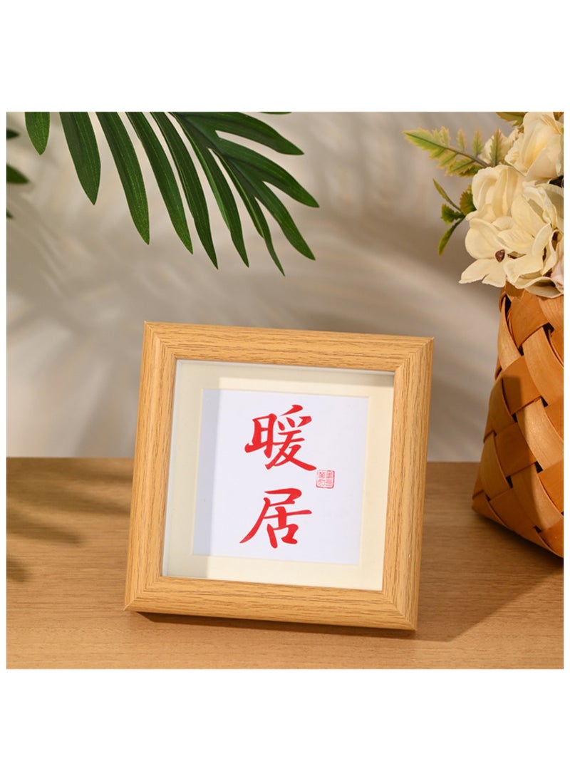 JiFENG 4 inch Photo Frames Square Wood Picture Frame Desktop Top Display Frame Picture Frames  - Image 2
