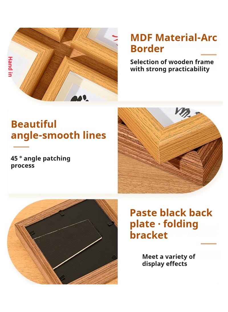 JiFENG 4 inch Photo Frames Square Wood Picture Frame Desktop Top Display Frame Picture Frames  - Image 3