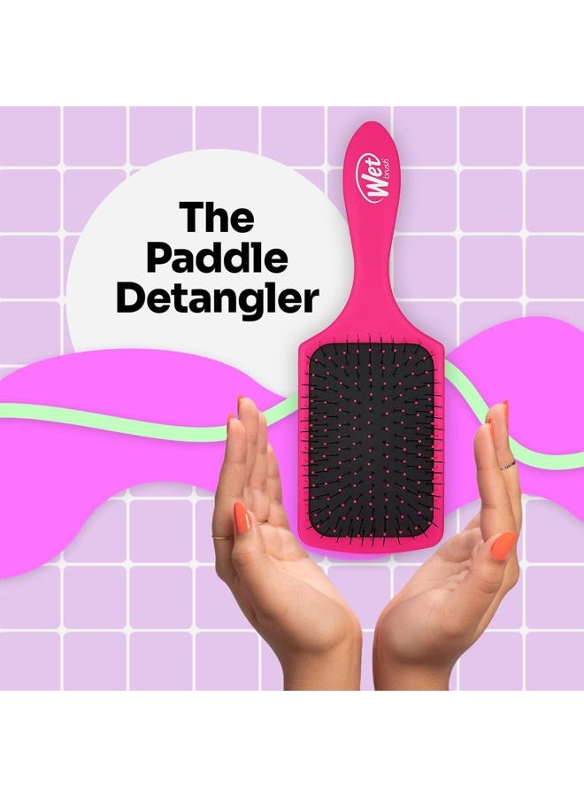 Wet Brush فرشاة شعر بادل ديتانجلر، وردي - شعيرات إنتيلي فليكس فائقة النعومة مع تصميم أكوا فينت - رائعة لعلاجات الشعر - فرشاة خالية من الألم للنساء والرجال، للشعر الرطب والجاف والتالف - Image 2