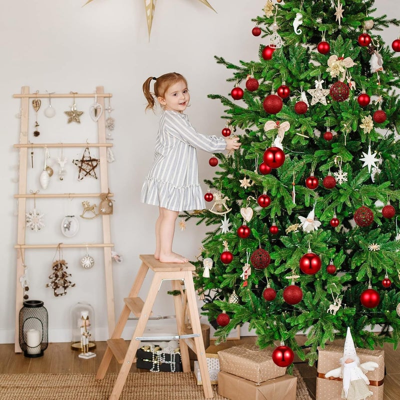 100 Pcs Red Christmas Ball Ornaments Decorative Hanging Baubles Set for Holiday and Party Decorations - Image 4