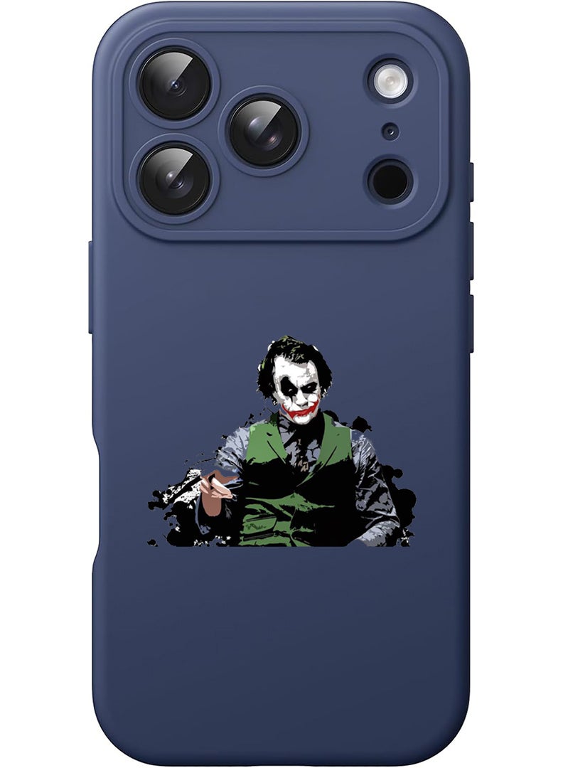 Theodor Protective Slim Fit Case Liquid Silicone Cover with Full Body Protection Anti-Scratch Shockproof Case For Apple iPhone 17 Pro Max (Blue) Joker Pointing - Image 1