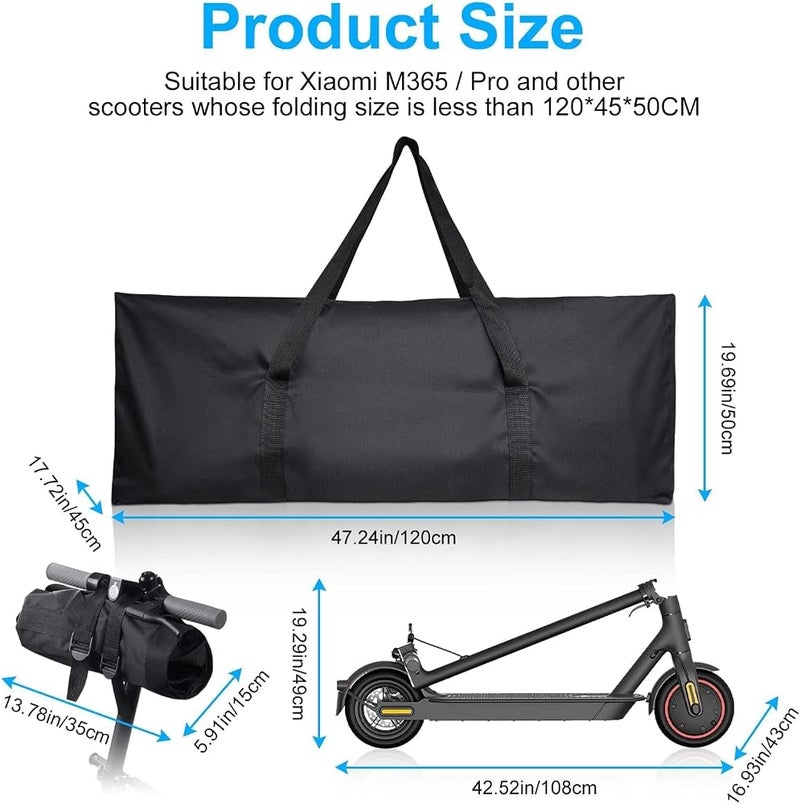 X spring Electric Scooter Carry Bag, Heavy Duty Oxford Fabric Transport Case, Waterproof Foldable E-Scooter Storage Bag, Adjustable Shoulder Strap Handbag for Most Electric Scooters Foldable Scooters - Image 3