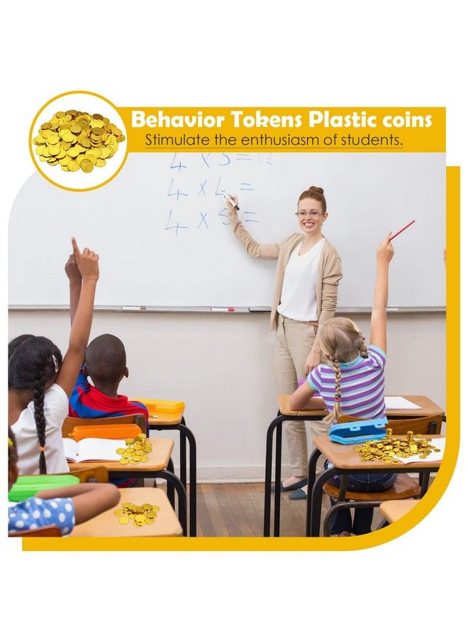 Hanaive 800 Pcs Plastic Pirate Gold Coins Bulk Treasure Coins Play Toy Coins Fake St. Patricks Coin For Pirate Party Favors Supplies Treasure Hunt Game Teachers Classroom Reward  - Image 5