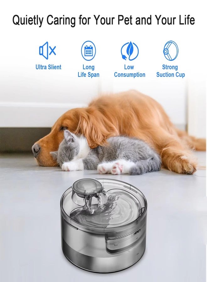 NPET Large Dog Water Fountain,169oz/5L Deep Drinking Area Automatic Pet Fountains Filtration Water Dispenser with Quiet Pump for Cats Dogs - Image 4