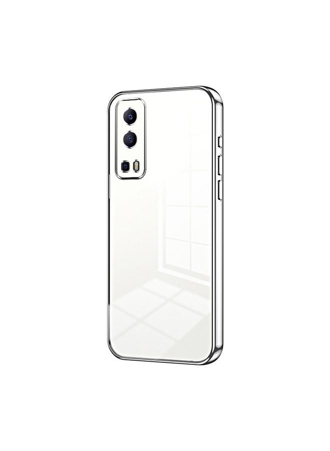 For vivo Y72 5G / iQOO Z3 / Y75s Transparent Plating Fine Hole Phone Case(Silver)