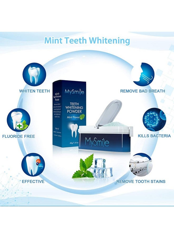 MySmile Teeth Whitening Powder For Tooth Whitening Toothpaste Natural Powder Teeth Whitener Enamel Safe Whitening Tooth Cleaning Powder Tooth Stain Remover And Polisher Fresh Mint - Image 3