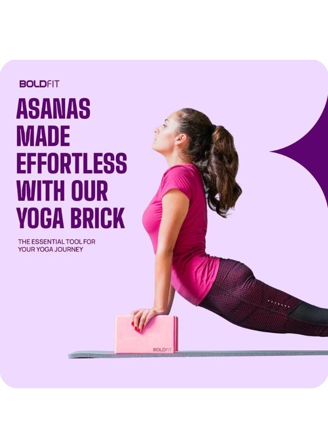BOLDFIT BOLDFIT Yoga Blocks Yoga Brick Gym Exercise Eva Foam Yoga Blocks Yoga Foam Block Yoga Blocks  (Pink Pack of 2)  - Image 5