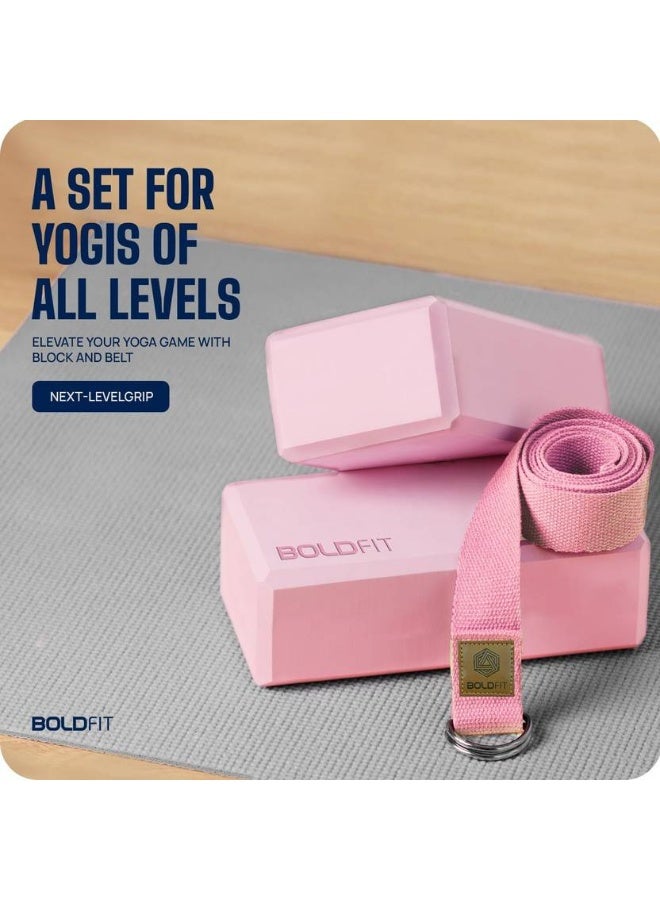 BOLDFIT BOLDFIT Yoga Blocks Yoga Brick Gym Exercise Eva Foam Yoga Blocks Yoga Foam Block Yoga Blocks  (Pink Pack of 2)  - Image 3
