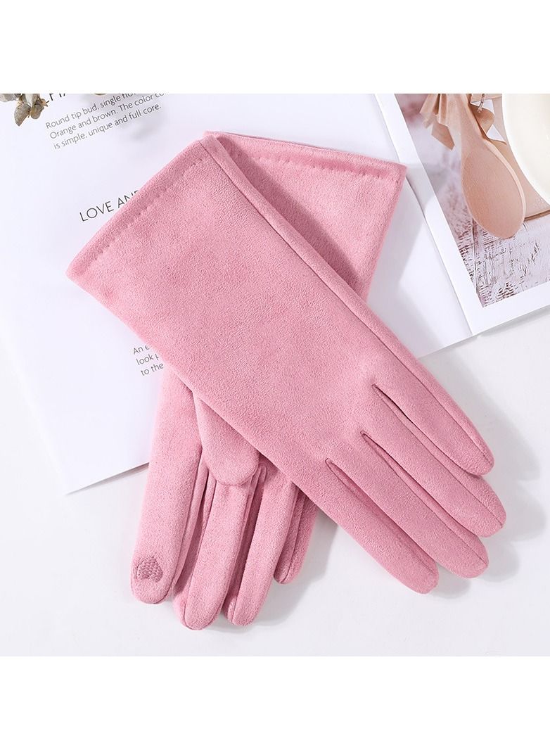 Golovejoy Women's Warm Plush Windproof And Cold Proof Lovely Gloves 