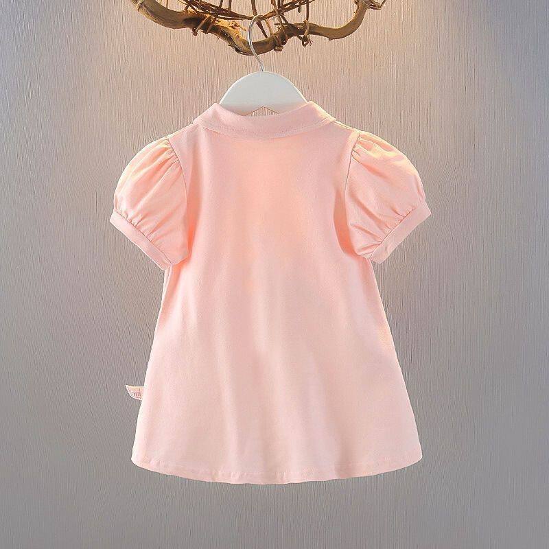 Girls Summer Bubble Short Sleeve Polo Dress - Image 4