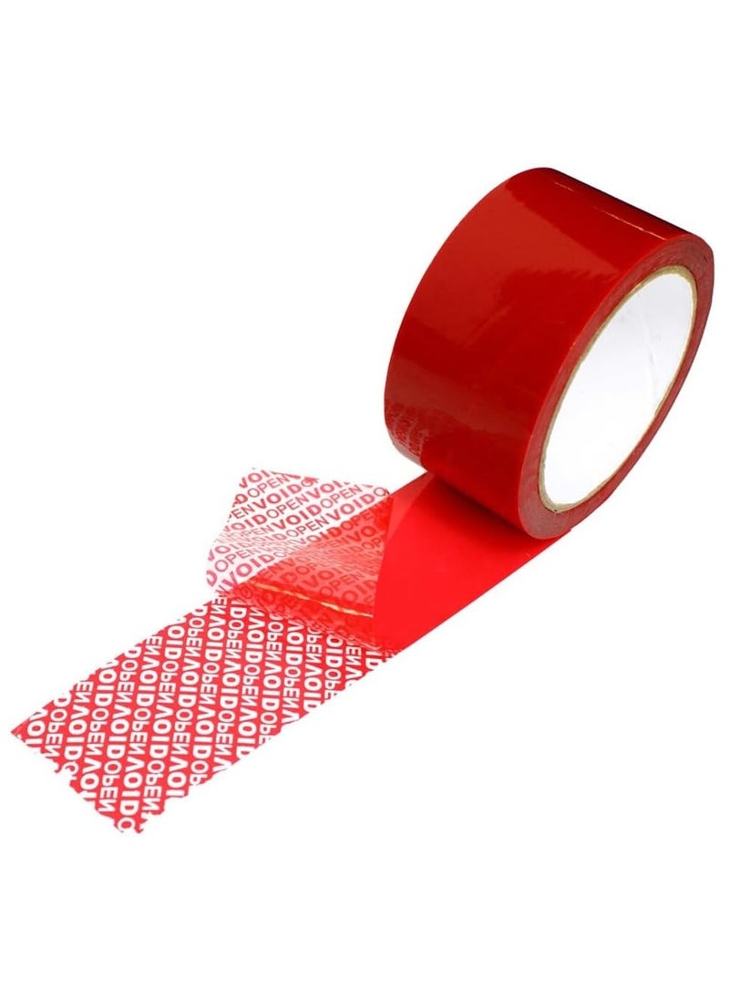Rubik - Tamper Evident Void Open Tape, 50mm Width x 50m Length, Security Seals Transfer Tape (Red) - Image 1