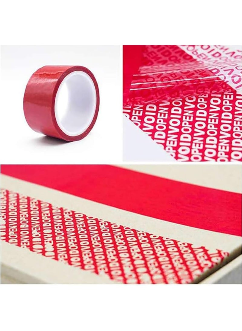 Rubik - Tamper Evident Void Open Tape, 50mm Width x 50m Length, Security Seals Transfer Tape (Red) - Image 1