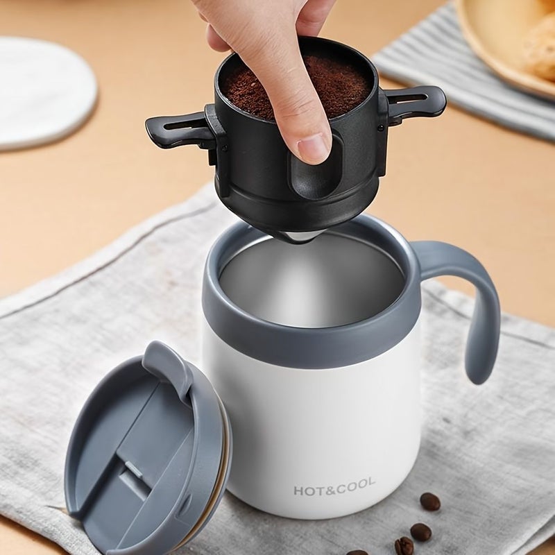Pour Over Coffee Filter Folding Portable Reusable Stainless Steel Drip Coffee Tea Holder Infuser Dripper Black - Image 2