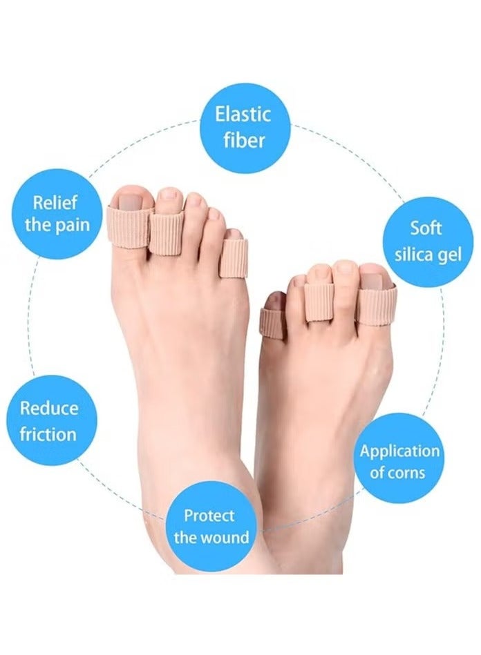 24-Pieces Toe Protection Tubes，Toes Sleeves Soft Protectors for Cushions Blisters Calluses Toes and Fingers (3 Size ,Brown) - Image 4