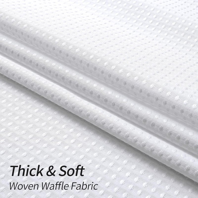 MitoVilla White Waffle Shower Curtain Liner 72 x 78, Weighted Fabric Long Shower Curtain Set, Modern Farmhouse Shower Curtain for Bathroom Decor, Luxury Hotel Cloth Shower Curtains 78 inch Long - Image 3