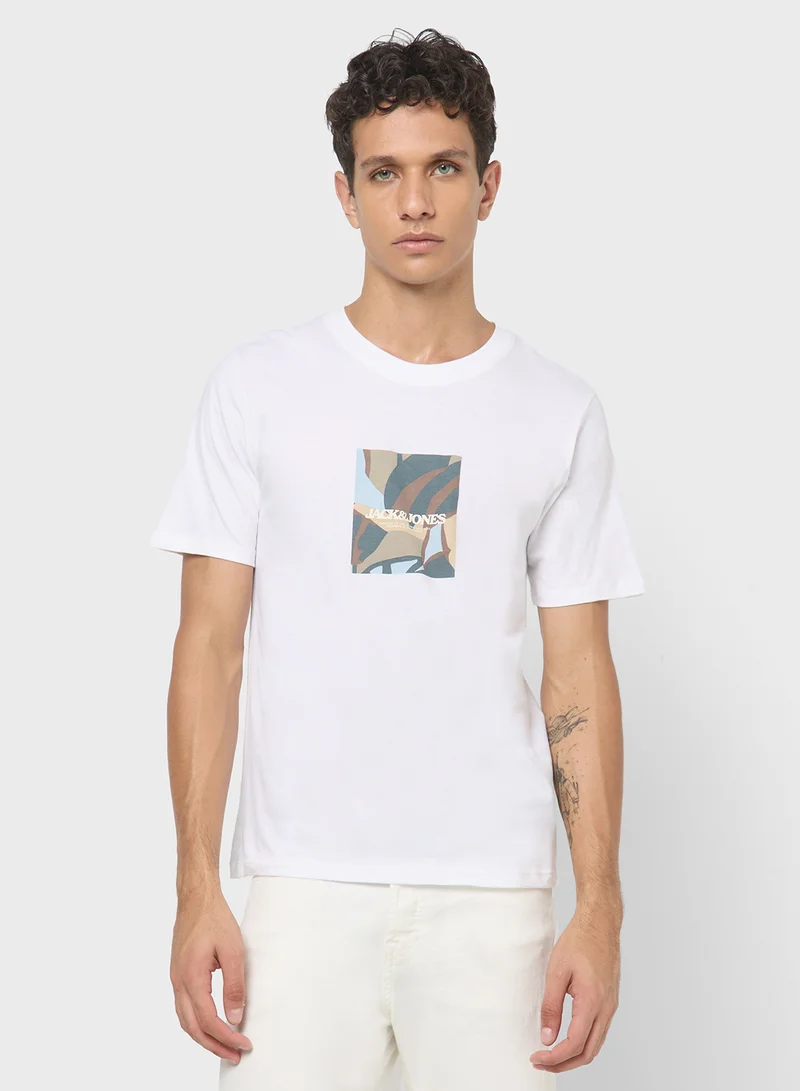 JACK & JONES 3 Pack Jortavira  Aop Crew Neck T-Shirt
