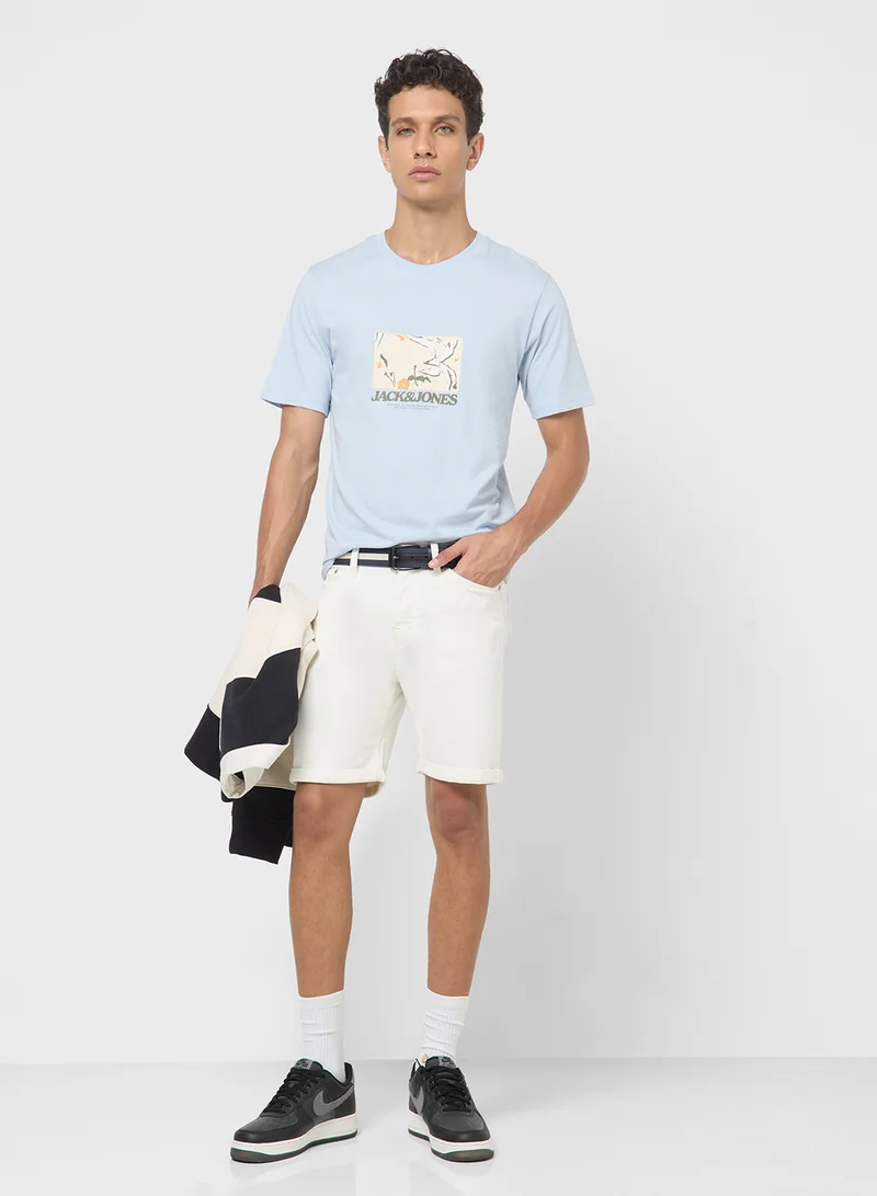 JACK & JONES 3 Pack Jortavira  Aop Crew Neck T-Shirt