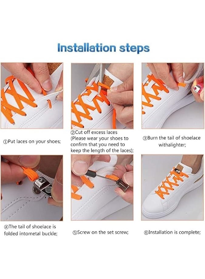 أمازينج. إي جي بي أربطة حذاء معدنية بقفل مغناطيسي مرن بدون ربط، أربطة مسطحة، للأطفال والبالغين والمراهقين (زوج واحد) من ذا باك - Image 3