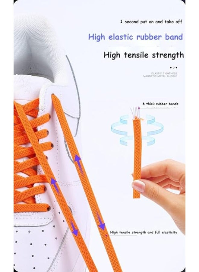 أمازينج. إي جي بي أربطة حذاء معدنية بقفل مغناطيسي مرن بدون ربط، أربطة مسطحة، للأطفال والبالغين والمراهقين (زوج واحد) من ذا باك - Image 5