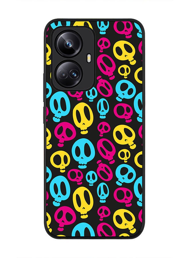 Stylizedd Rugged Black edge case for Realme 10 Pro Plus 5G Slim fit Soft Case Flexible Rubber Edges Anti Drop TPU Gel Thin Cover -  Crazy Skulls - Image 1