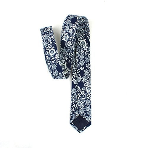 LEVAO-Men's Skinny Tie Floral Cotton Neck Ties for Men CT0104 - Image 5