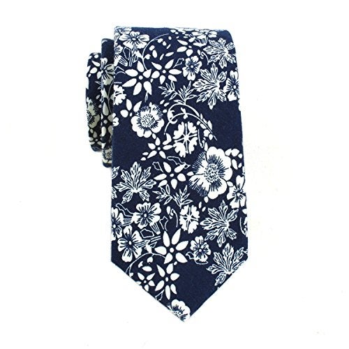 LEVAO-Men's Skinny Tie Floral Cotton Neck Ties for Men CT0104 - Image 2