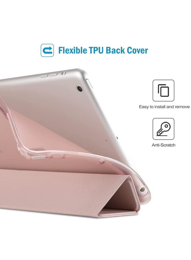 Procases Case For Ipad Mini 5 And Mini 4 With Soft Tpu Back Cover Slim Lightweight Trifold Smart Shell Steady Stand Protective Case Pink - Image 2