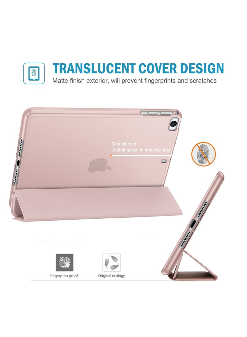 Procases Case For Ipad Mini 5 And Mini 4 With Soft Tpu Back Cover Slim Lightweight Trifold Smart Shell Steady Stand Protective Case Pink - Image 4