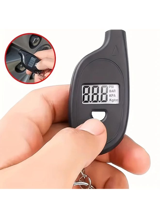 Digital LCD Tire Pressure Gauge 2 Pieces Black Car Motorcycle Multifunctional Tester - Image 3
