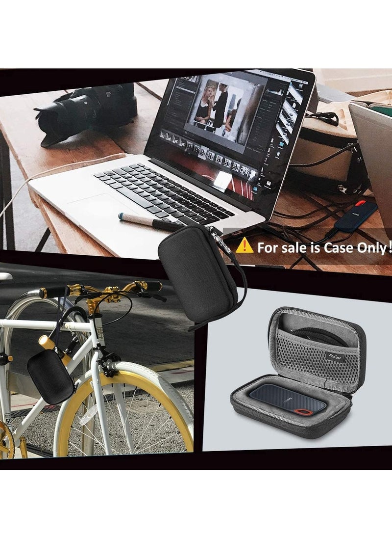 Procases - Hard Travel Case for SanDisk Extreme Portable SSD 250GB/ 500GB/ 1TB/ 2TB, SDSSDE60-500G-G25 Shockproof EVA Hard Shell Carrying Case Storage Bag -Black - Image 1