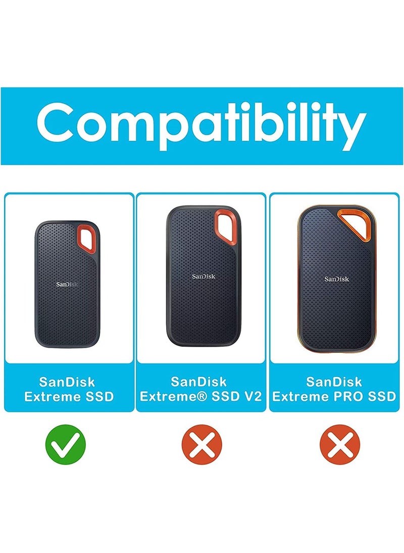 Procases - Hard Travel Case for SanDisk Extreme Portable SSD 250GB/ 500GB/ 1TB/ 2TB, SDSSDE60-500G-G25 Shockproof EVA Hard Shell Carrying Case Storage Bag -Black - Image 1