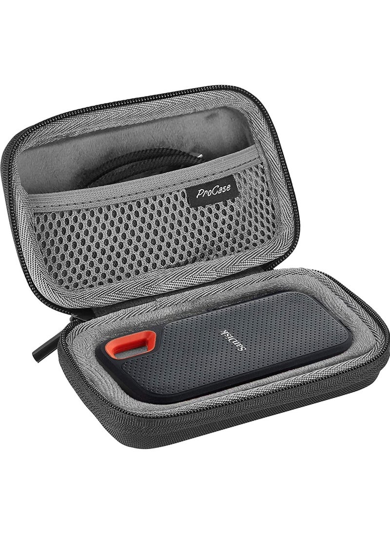 Procases - Hard Travel Case for SanDisk Extreme Portable SSD 250GB/ 500GB/ 1TB/ 2TB, SDSSDE60-500G-G25 Shockproof EVA Hard Shell Carrying Case Storage Bag -Black - Image 1