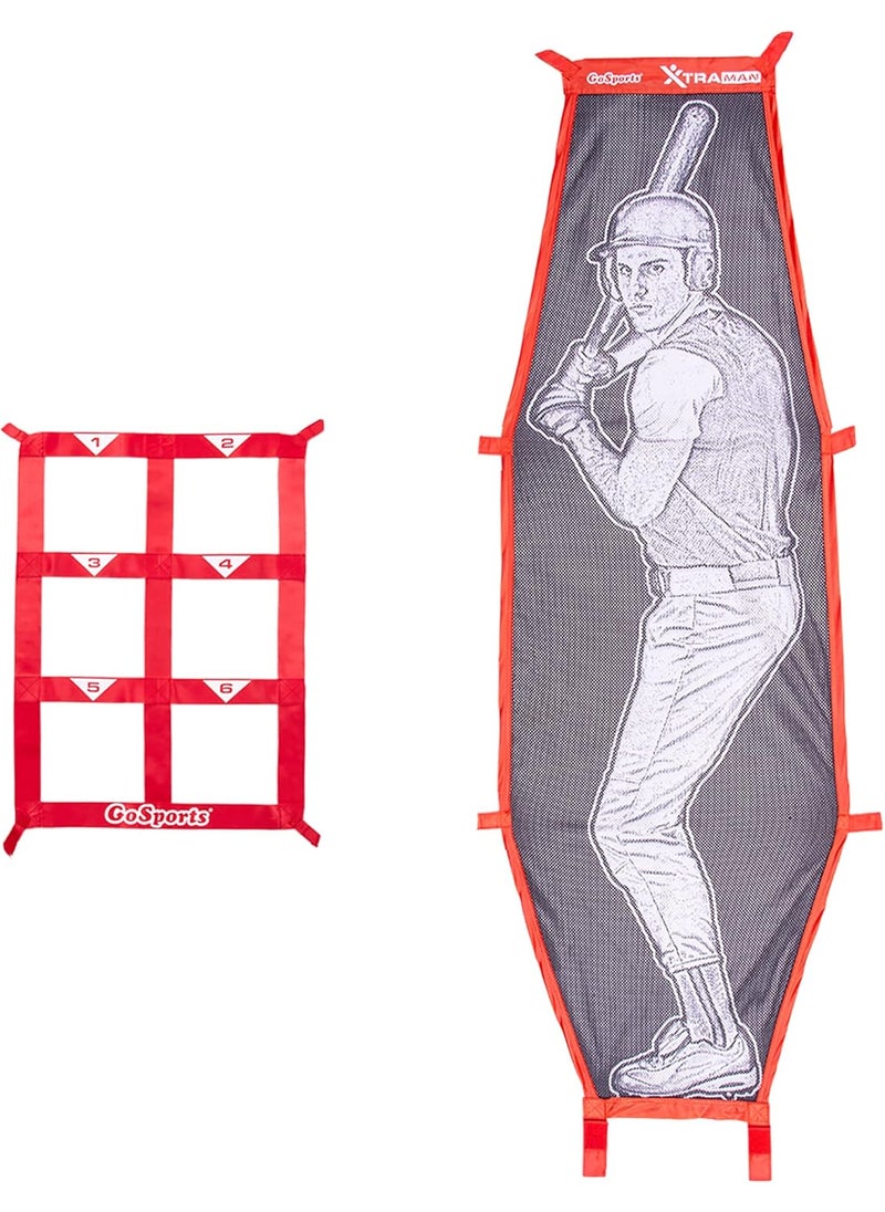 GoSports GoSports Baseball  Softball Pitching Kit  Practice Accuracy Training with Strike Zone  XTRAMAN Dummy Batter  - Image 1