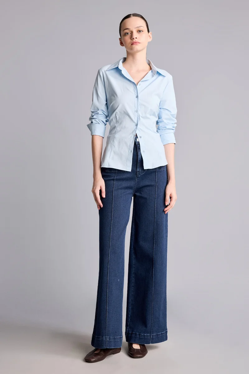 Defacto  Short Wide Leg High Waist Long Jeans for Women | Best Price UAE
